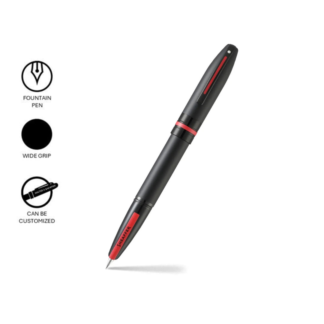 Sheaffer Icon Matte Black Medium Nib Fountain Pen with Gloss Black Trims SE0910853