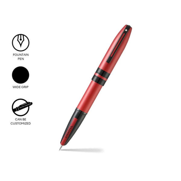 Sheaffer Icon Metallic Red Medium Nib Fountain Pen with Gloss Black Trims SE0911153