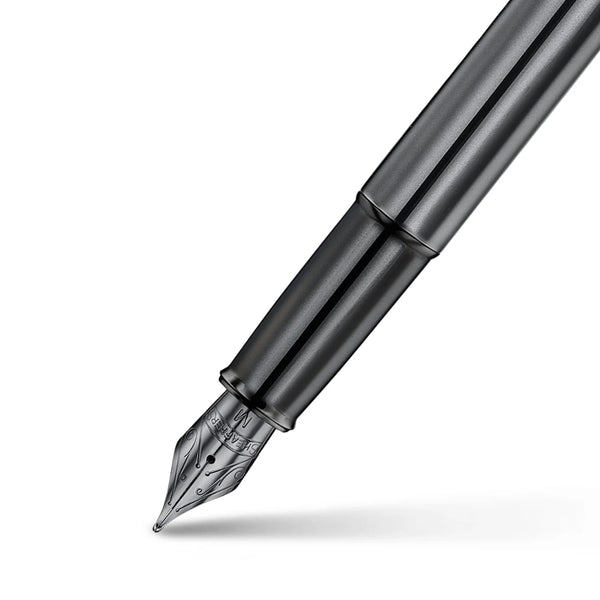 Sheaffer 100 Iconic Gun Metal Gray Medium Nib Fountain Pen with Shiny PVD Trims SE0937553