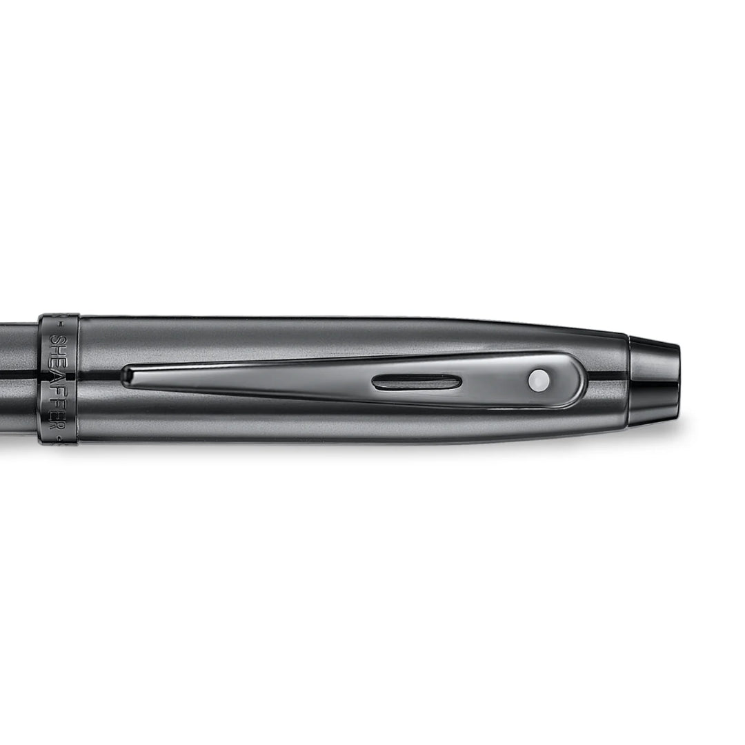 Sheaffer 100 Iconic Gun Metal Gray Medium Nib Fountain Pen with Shiny PVD Trims SE0937553