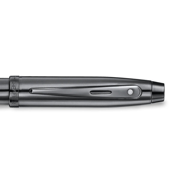 Sheaffer 100 Iconic Gun Metal Gray Medium Nib Fountain Pen with Shiny PVD Trims SE0937553