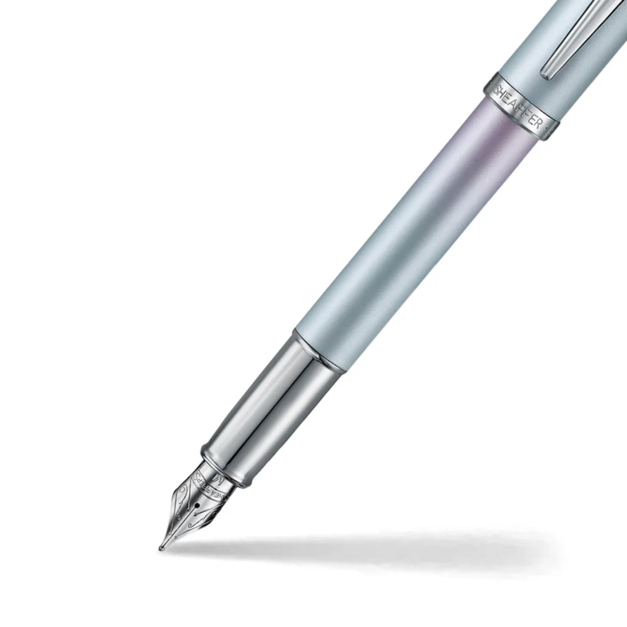 Sheaffer 100 Expressions Blue-Pink Pearlised Gradient with Chrome Trim Medium Nib Fountain Pen SE0937653