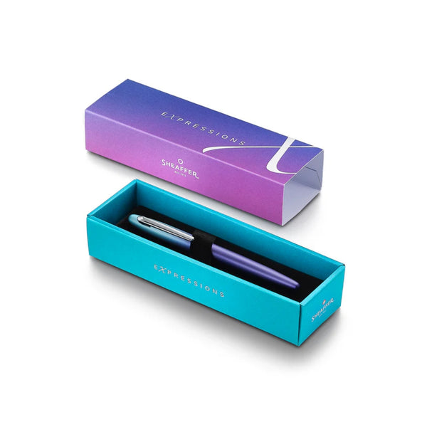 Sheaffer 100 Expressions Blue-Pink Pearlised Gradient with Chrome Trim Medium Nib Fountain Pen SE0937653