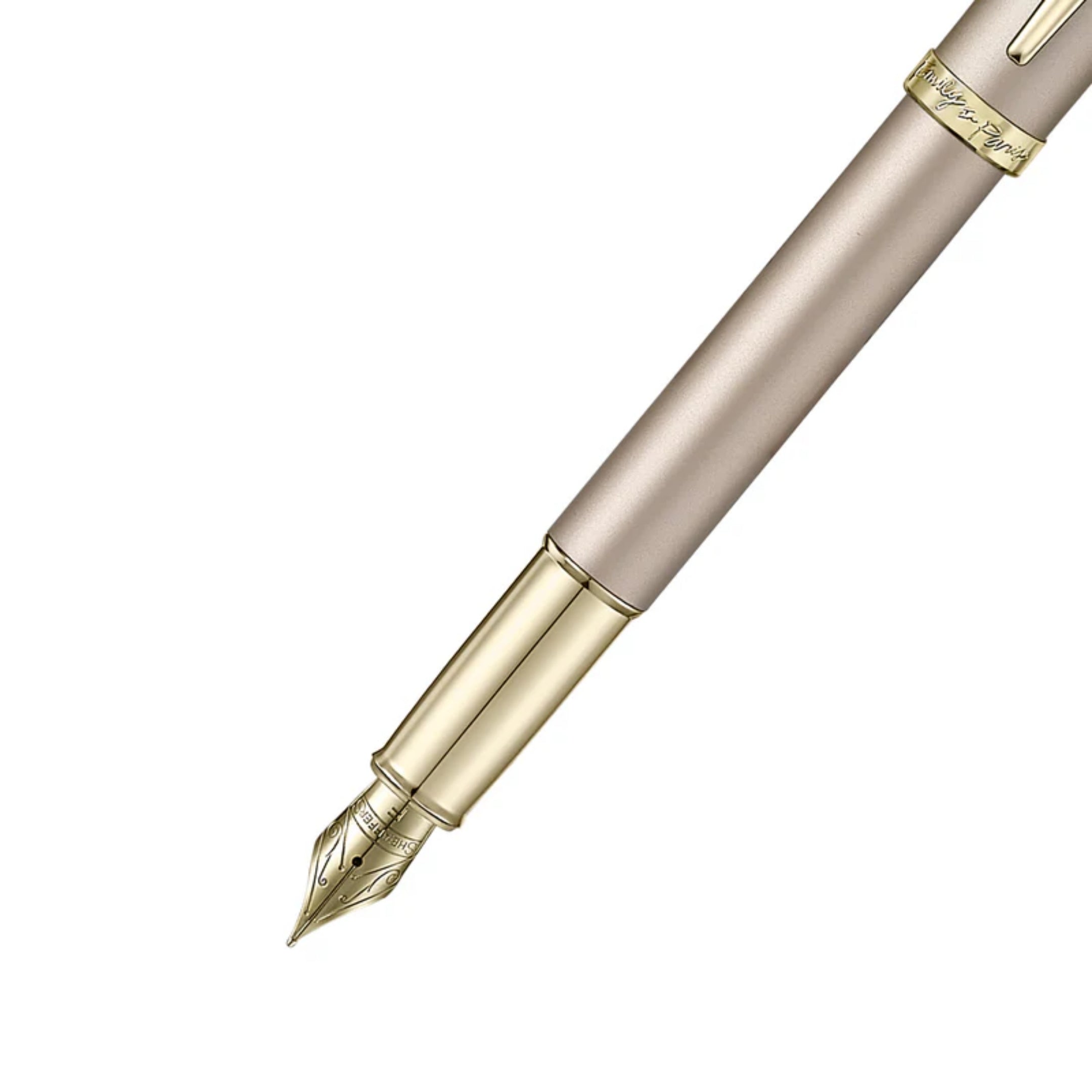 Sheaffer 100 Emily in Paris Champagne Gold with Gold Trim and Bow Clip Emblem Medium Nib Fountain Pen SE0937753