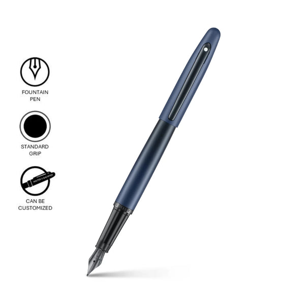Sheaffer VFM Matte Blue  Medium Nib Fountain Pen with Black Trims SE0942953