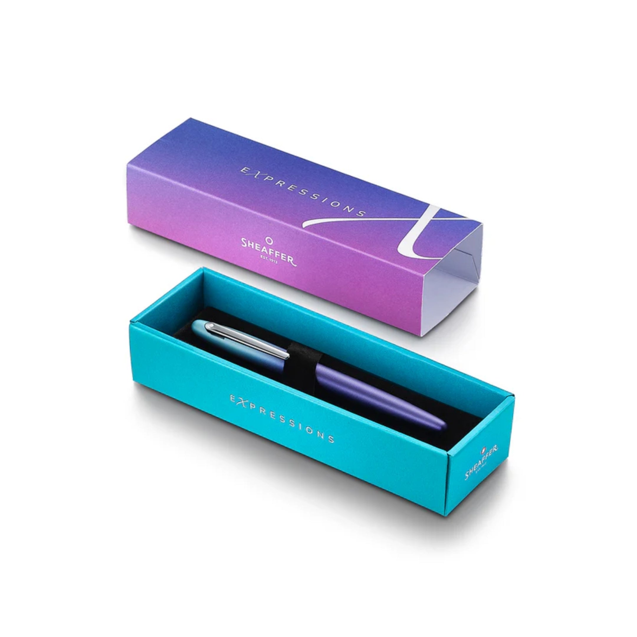 VFM Expressions Blue-Purple Pearlised Gradient with Chrome Trim Medium Nib Fountain Pen SE0943053