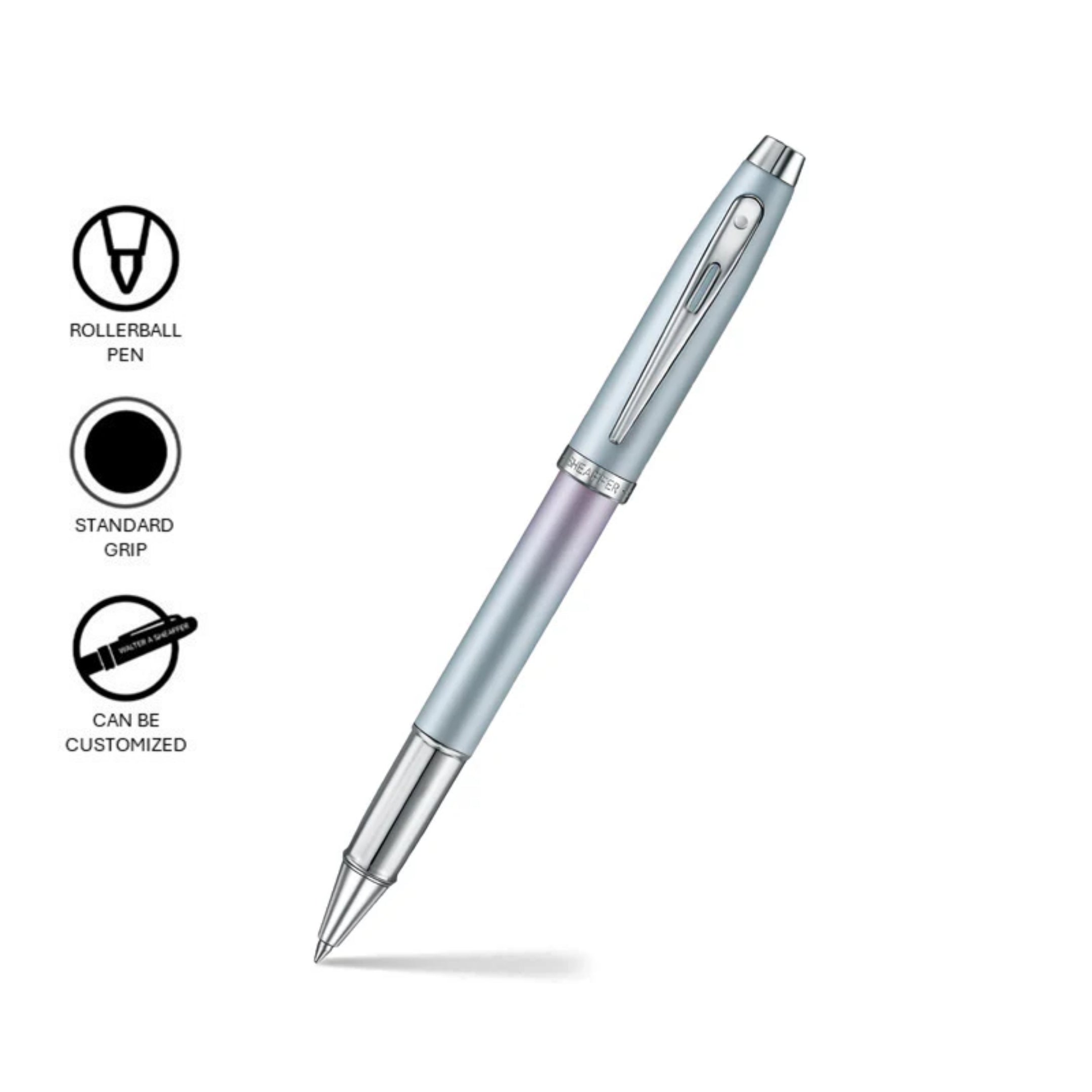 Sheaffer 100 Expressions Blue-Pink Pearlised Gradient with Chrome Trim Rollerball Pen SE1937651