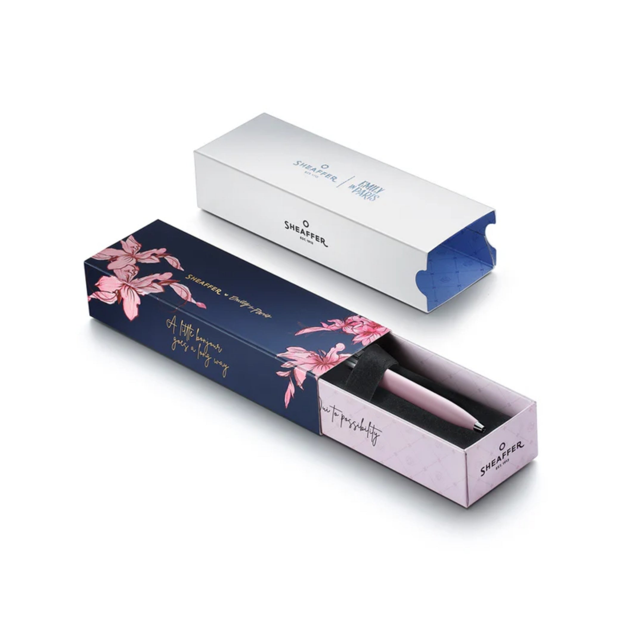 Sheaffer Sentinel Emily in Paris Matte Pink with Chrome Trim and Bow Clip Emblem Ballpoint Pen SE232151