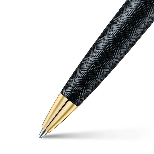 Sheaffer 300 Engraved Matte Black Ballpoint Pen with Chrome Cap and Gold Trims SE2934751