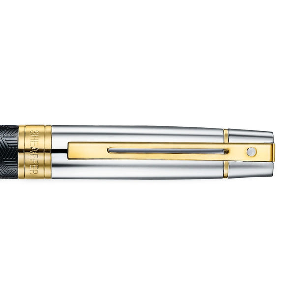 Sheaffer 300 Engraved Matte Black Ballpoint Pen with Chrome Cap and Gold Trims SE2934751